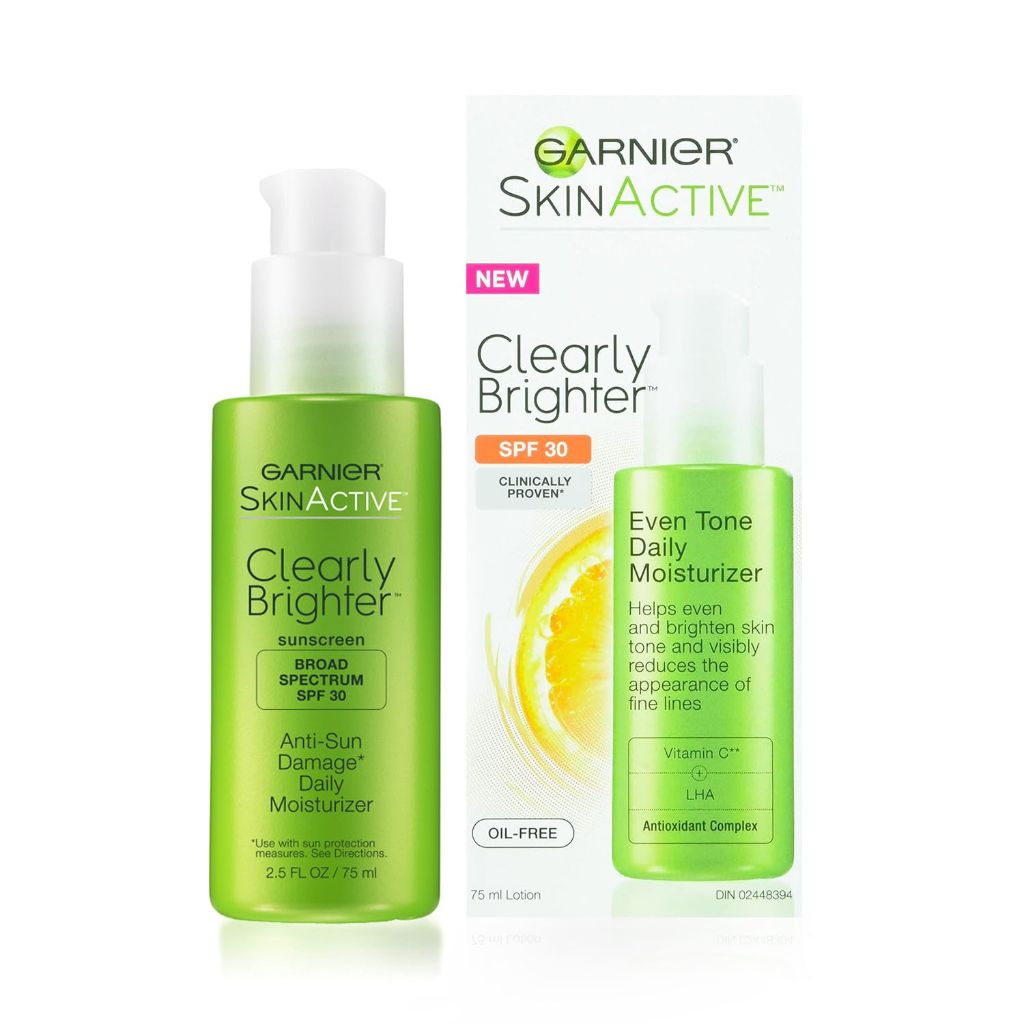 Garnier SkinActive Clearly Brighter SPF 30 Face Moisturizer with Vitamin C, 2.5 Fl Oz (75mL), 1 Count