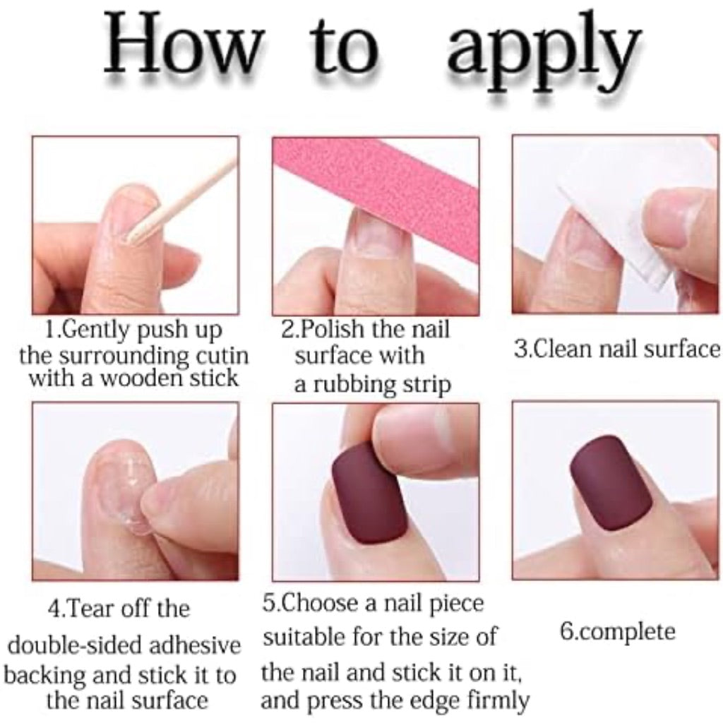 Press on Nails with Designs, Flower, Rhinestones, and Glitter - Glossy Glue-On Long Square Nails - Blue, 24pcs