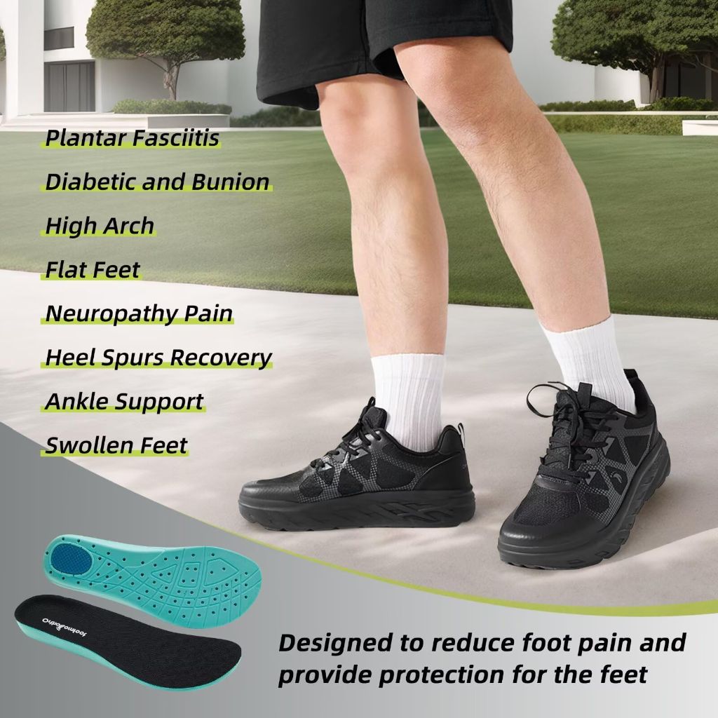 Men's Orthopedic Diabetic Extra Wide Walking Shoes: Fit Orthotic Arch Support Plantar Fasciitis Hammer Toes Relief Sneakers, Edema Outdoor Casual Indoor Training Tennis Shoes Black Size 11.5