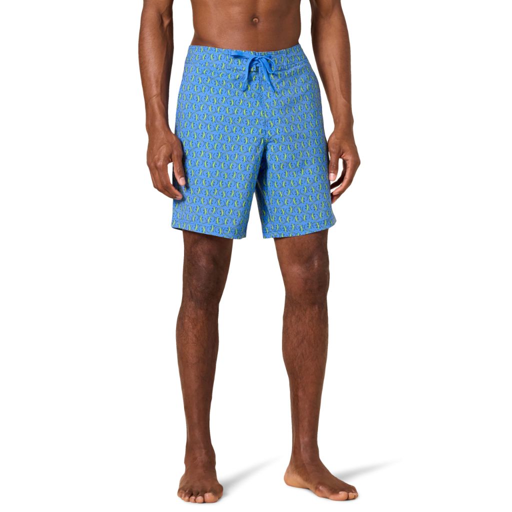 Amazon Essentials Men's 9" Quick-Dry Board Shorts, Blue Lizards, X-Small