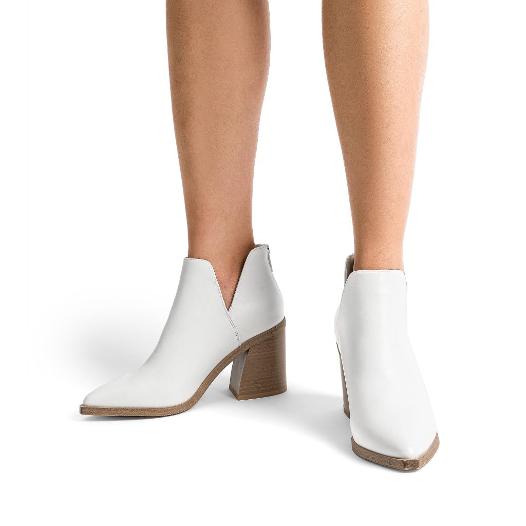 DREAM PAIRS Women's Ankle Boots, White - Size 6