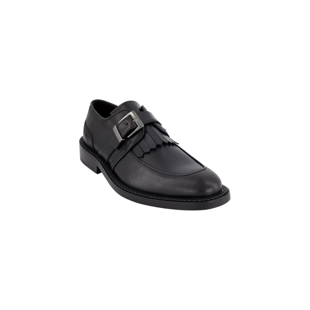 SZ 9, KARL LAGERFELD Paris Men's Shoes Monk Stap Shoes, Black