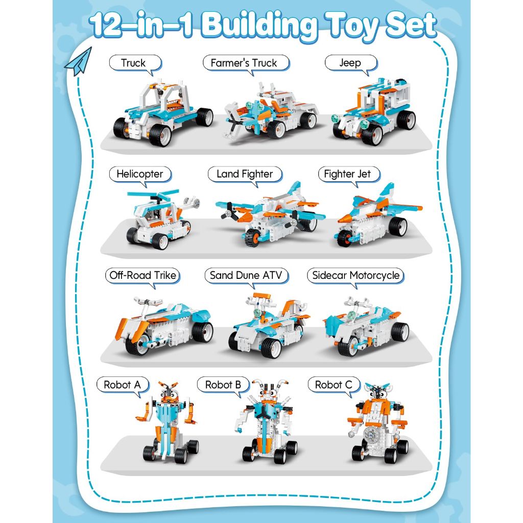 HBUDS 12-in-1 STEM Robot Building Toys for Kids Ages 8-12