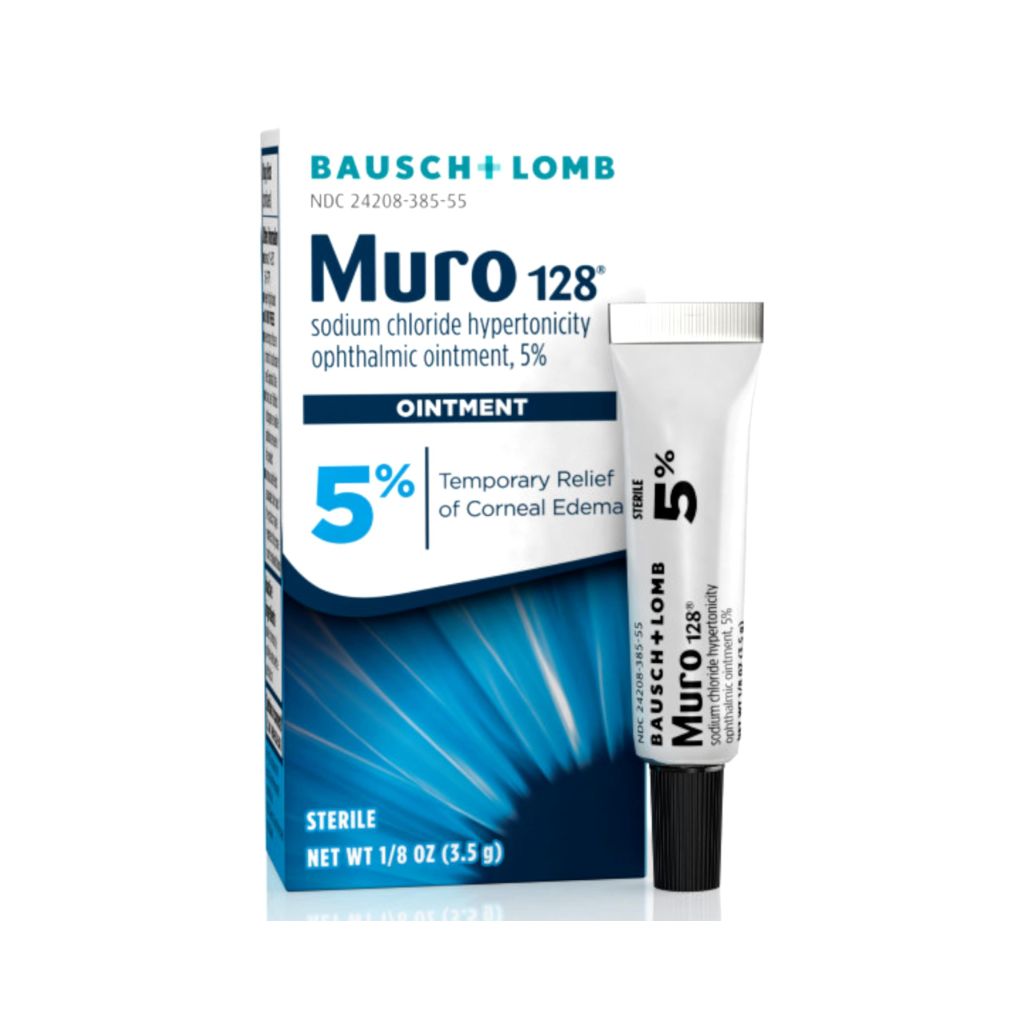 Muro 128 Ointment, Temporary Relief of Corneal Edema, 5% Ointment - 1/8oz