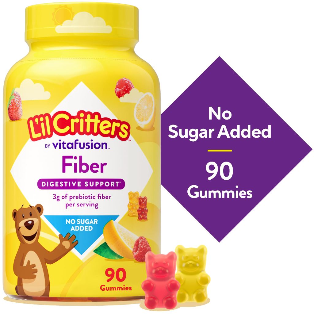 L’il Critters Fiber Daily Gummy Supplement for Kids, Berry and Lemon Flavors, 90 Gummies