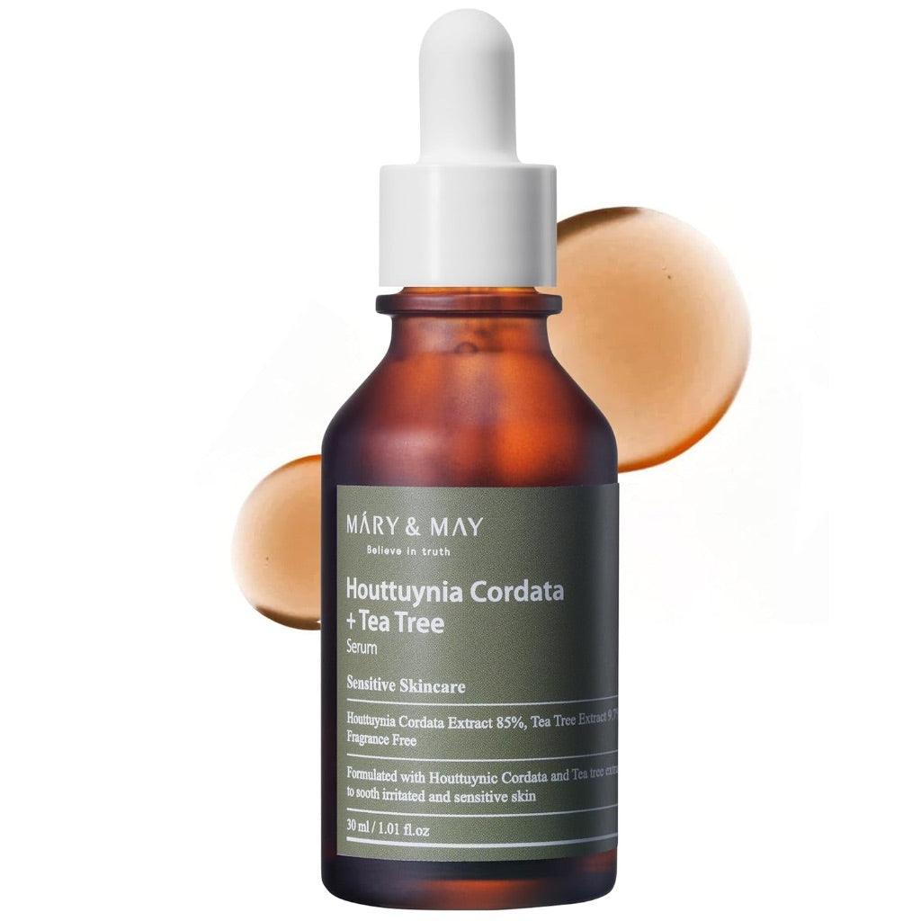 Mary&May Houttuynia Cordata + Tea Tree Serum - Effective Pore Clearing and Acne Treatment Face Serum - Fragrance Free, 1.01 fl.oz.