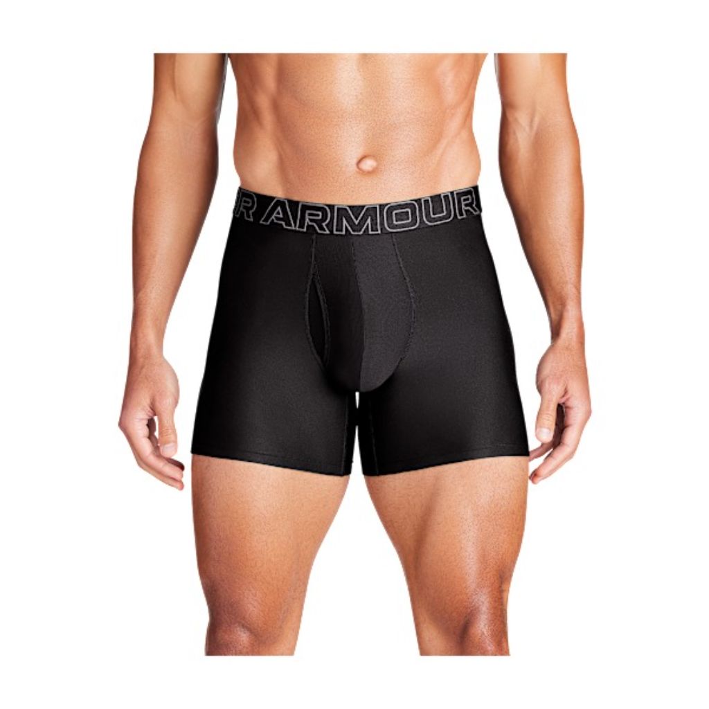 Under Armour Men's Performance Tech 6" Boxer Briefs - Black, Size Small (3 Pairs)