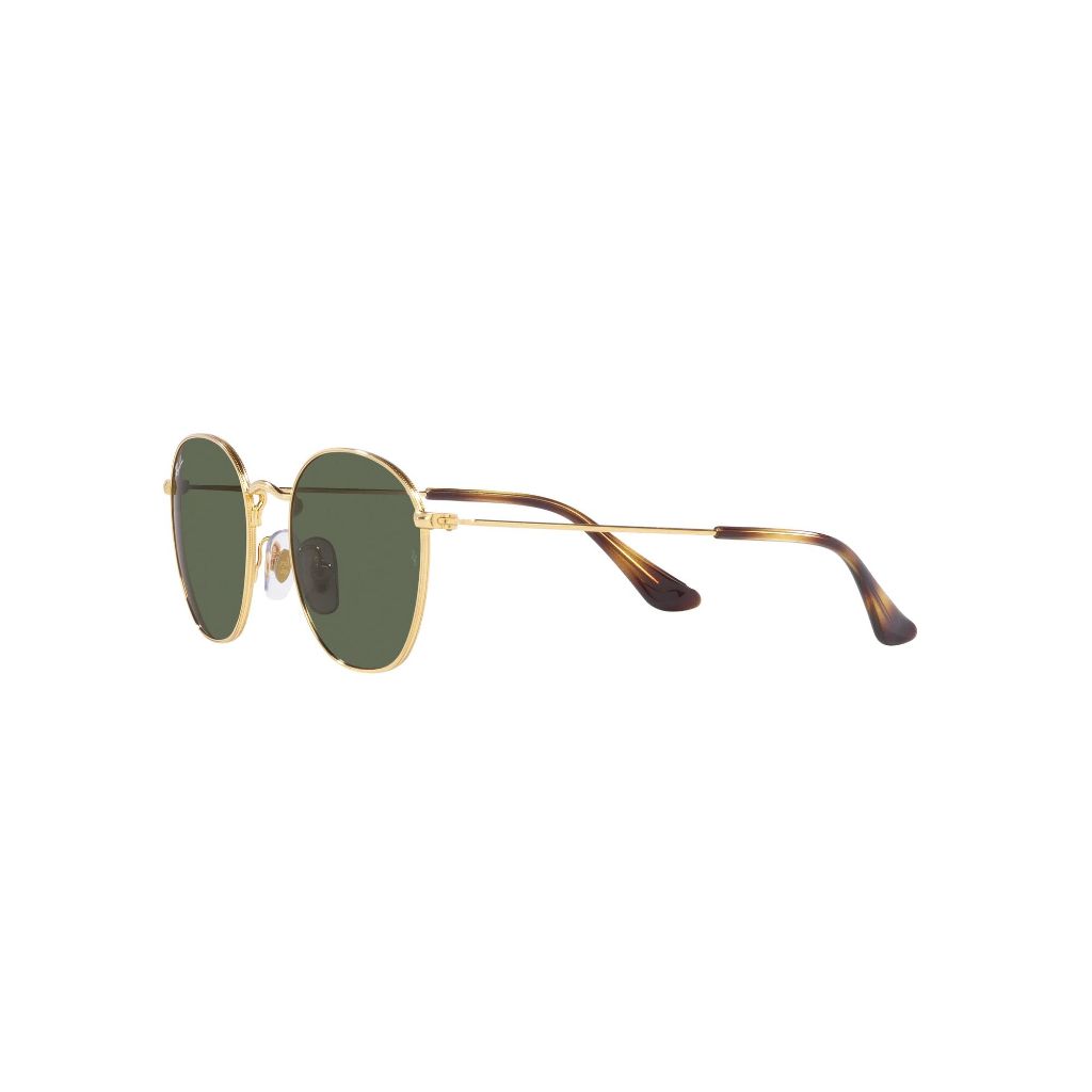 Ray-Ban Junior Kids' Rj9572s Rob Round Sunglasses, Gold/Dark Green, 48 mm