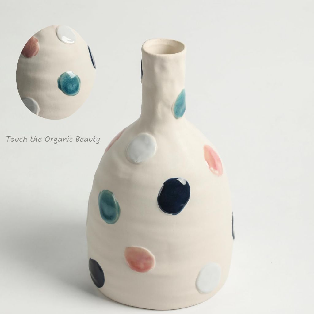 Ceramic Vase, Gifts for Mother Women, W 5.9" X H 11" Flower Vase for Pampas Grass, Living Room, Home, Dining Table, Farmhouse, Office Decor, Table, Bedroom, Kitchen Shelf and Wedding for Home Decor