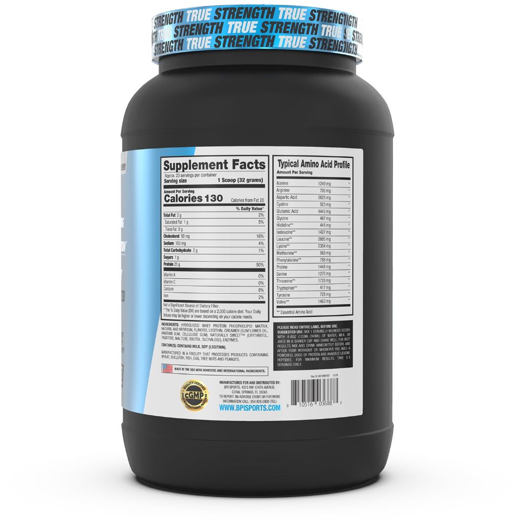 BPI Sports Hydro HD - 100% Hydrolyzed Whey Protein Powder - Muscle Growth, Recovery, (23 Servings, Vanilla Ice Cream)