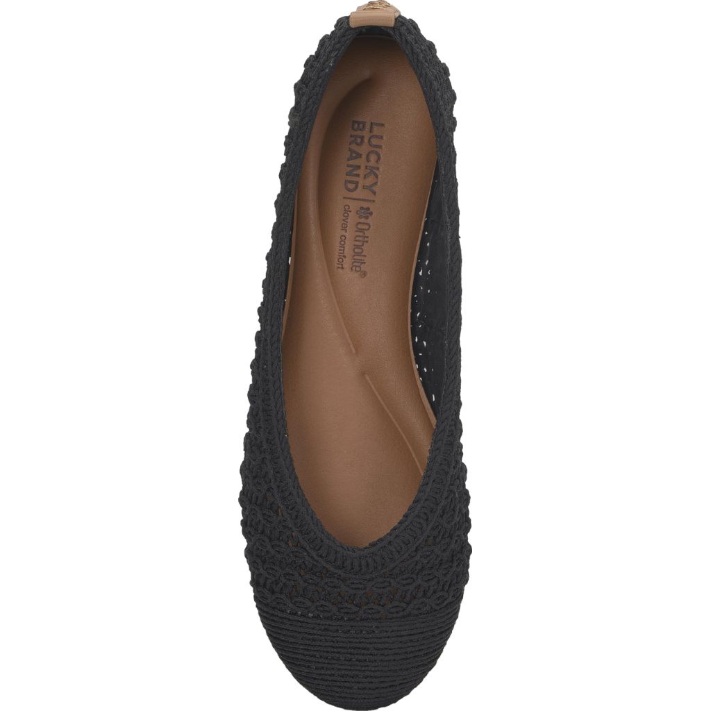 SZ 10M, Lucky Brand Emmielu Knit Ballet Flat | Black