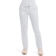 SZ 2XL Cherokee Scrubs for Women Mid Rise Tapered Leg Drawstring Pant with 5 Pockets | White