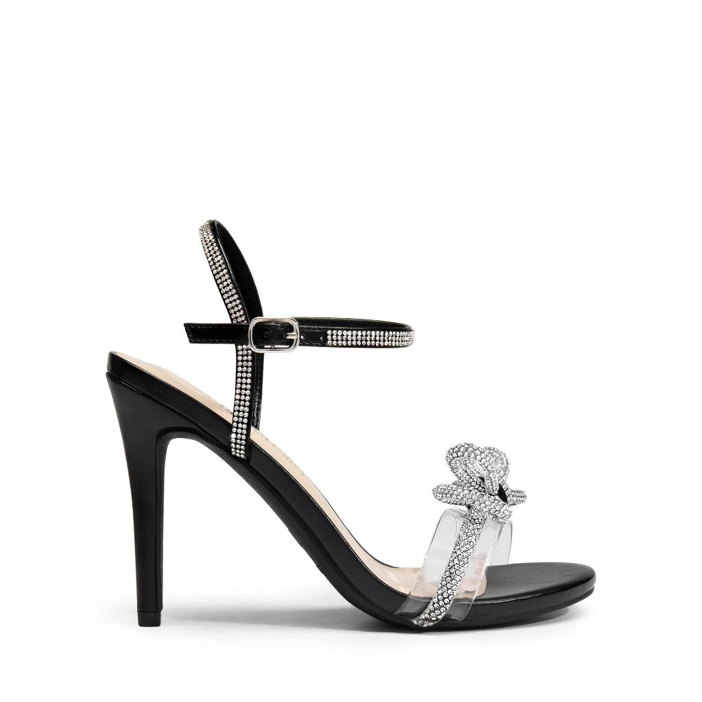 DREAM PAIRS Women's Heels Round Toe Rhinestone, Black - Size 7.5