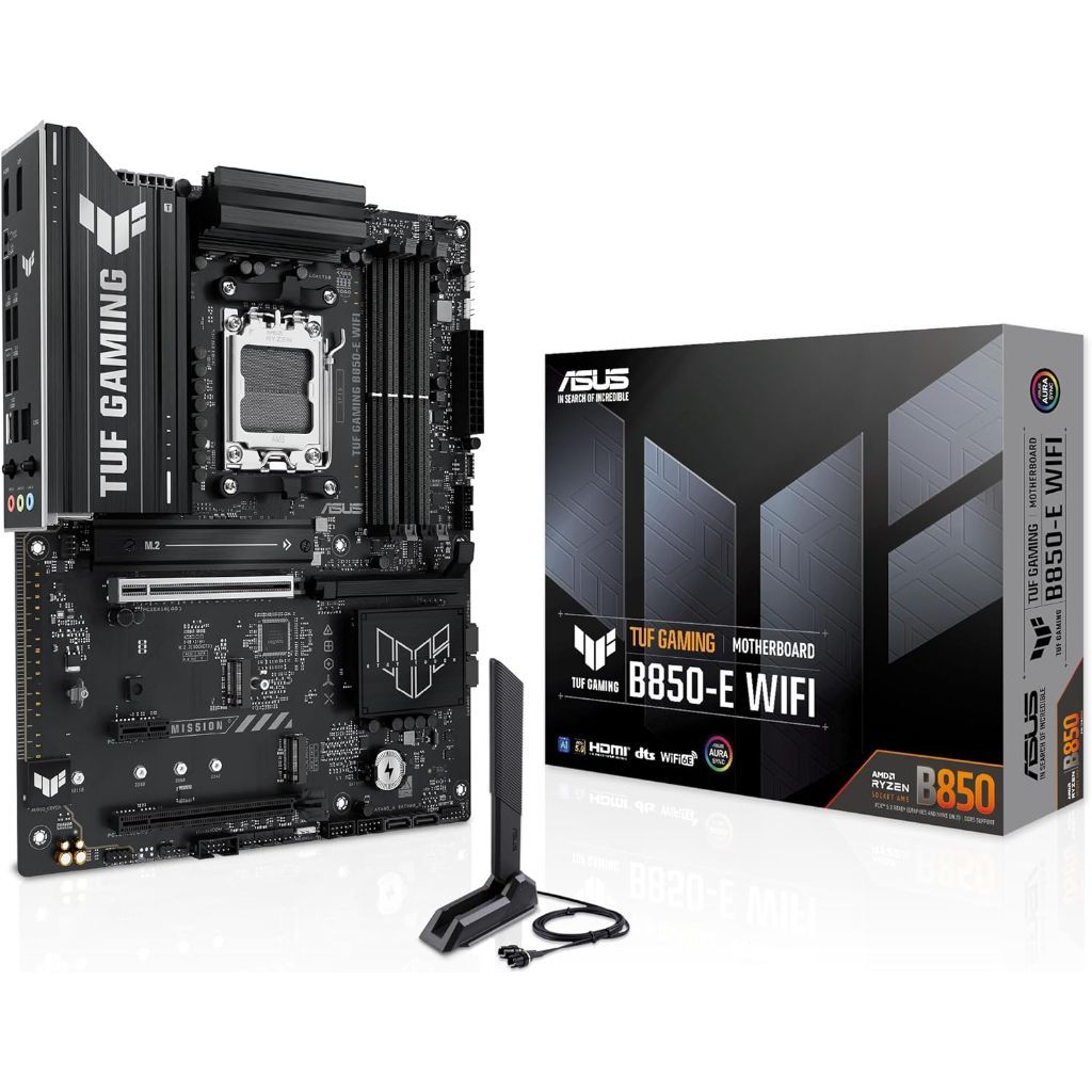 ASUS TUF GAMING B850-E WiFi Gaming Desktop Motherboard AMD B850 Chipset, Socket AM5, ATX, Ryzen 7/8/9 Processor Supported, 256 GB DDR5 SDRAM Max RAM, DIMM  UDIMM