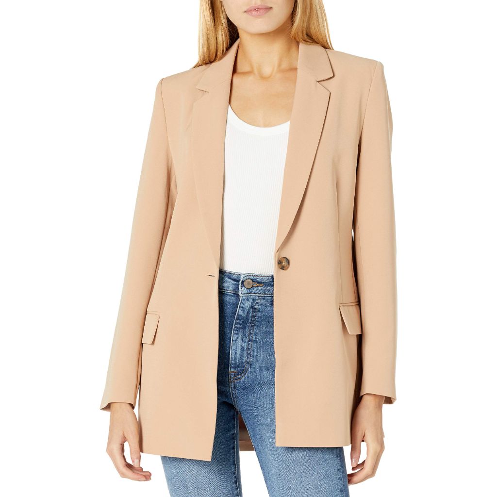 The Drop Women's Blake Long Blazer, Praline, Small