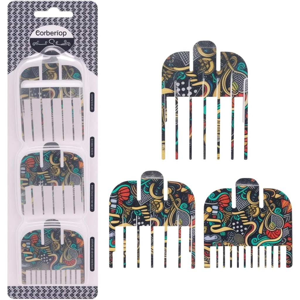 Compatible with Wahl Clipper Guards Set,3Pack Graffiti Clipper Guard Replacement Compatible with Most Wahl Clippers,1/16'' 1/8'' 3/16'',Patten C.