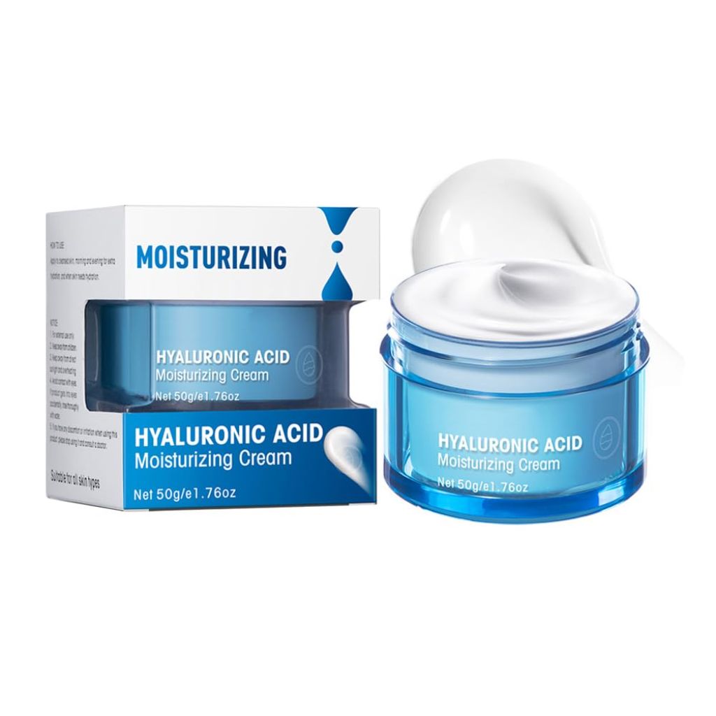 GHFCZOO Hyaluronic Acid Face Moisturizer, Oil-Free, Long-Lasting Hydration Cream for Dry Skin, Intense Moisturizing Boost Cream
