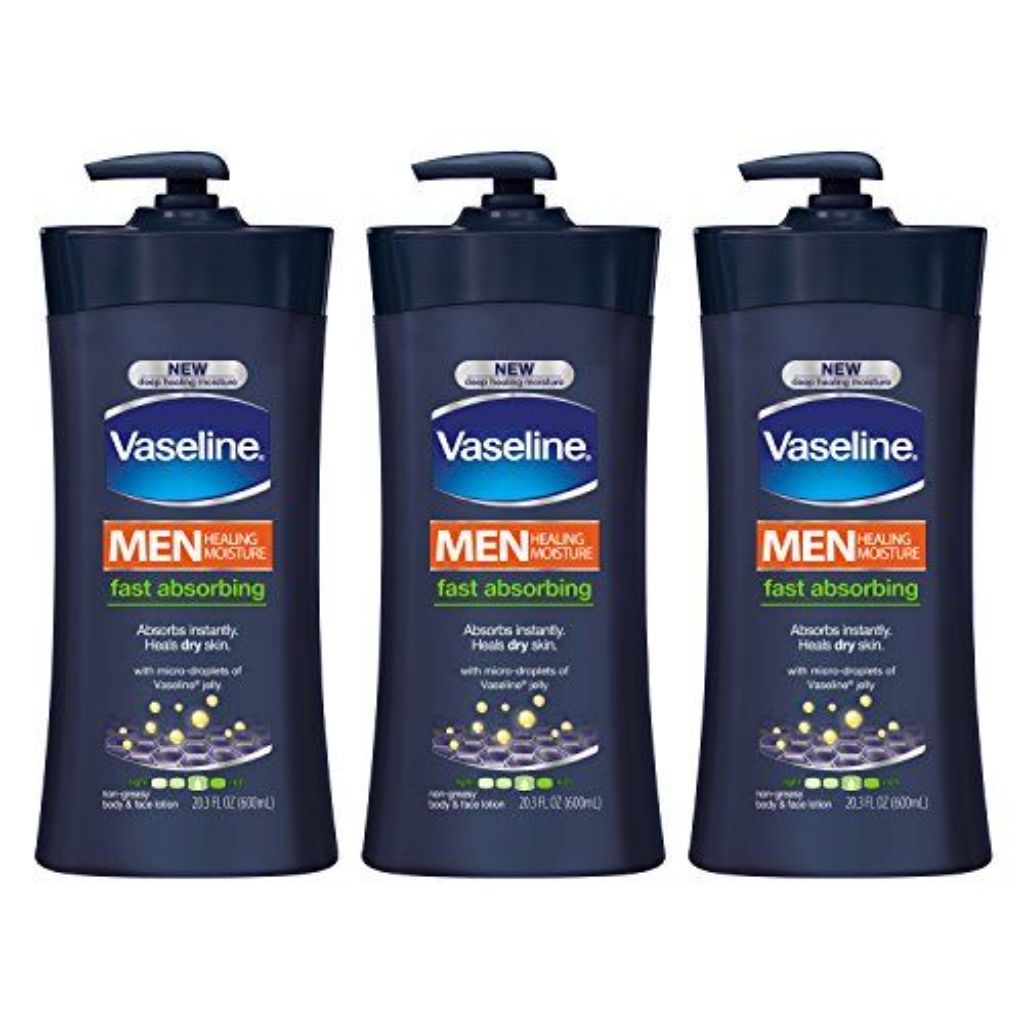 Vaseline Men Fast Absorbing Body Lotion 20.3 Oz  3 Count