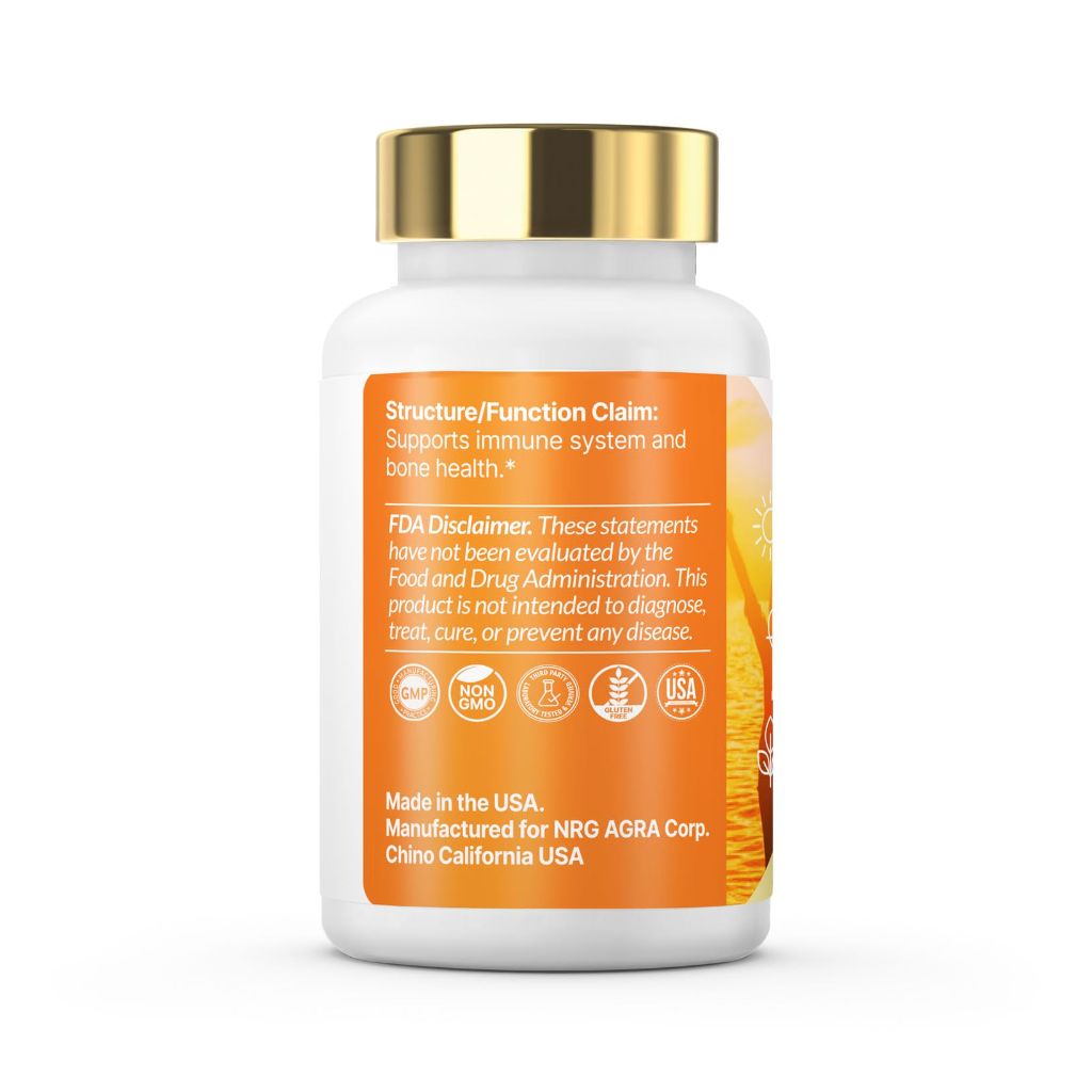 VXICDE Vitamin K2 with D3 Supplement | 125 mcg Vitamin D3 & 100 mcg K2 (MK-7) | 60 Capsules