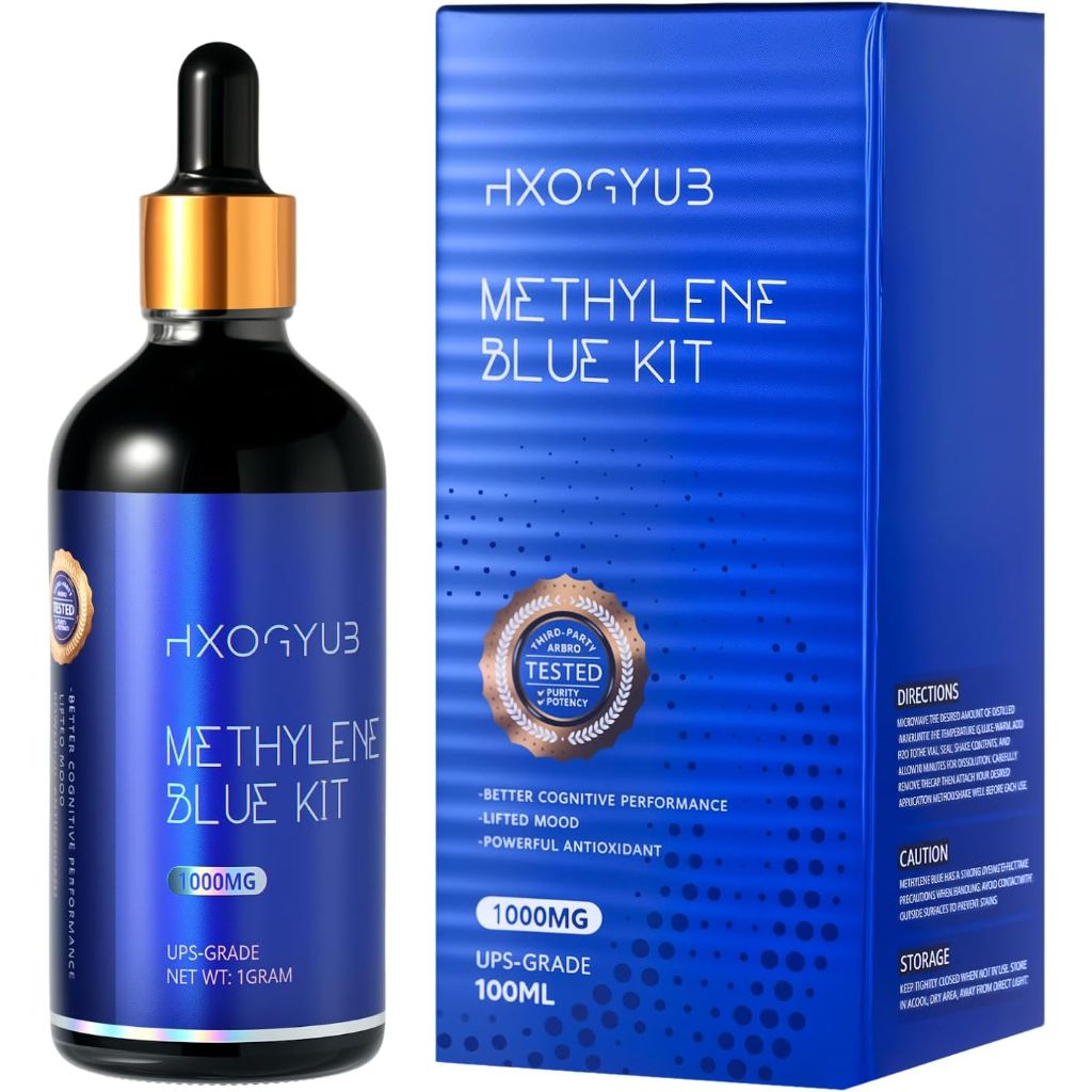 HXOGYUB Pharmaceutical Grade Methylene Blue Powder - 1 Gram (Makes 100ml of 1% Solution)