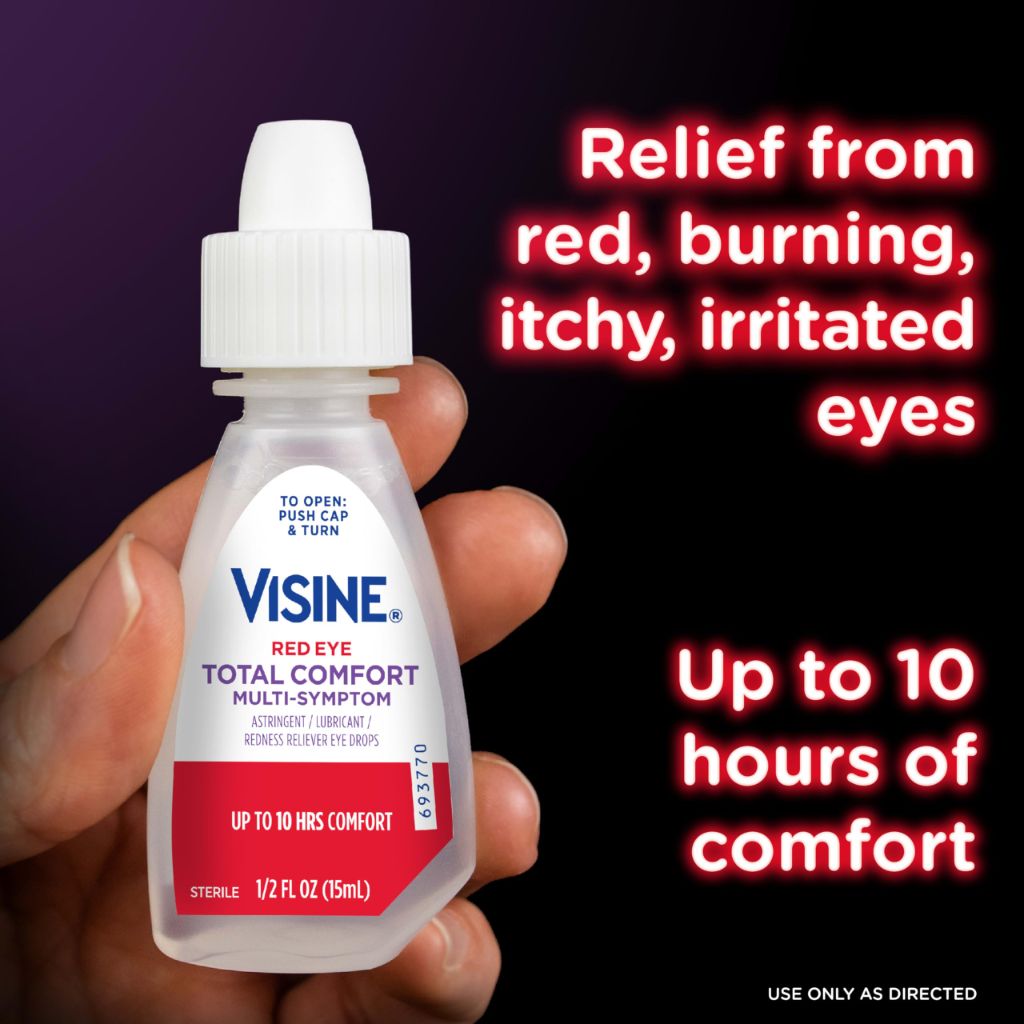 Visine Red Eye Total Comfort Multi Symptom All-in-One Astringent, Multipack (2) - 15mL each