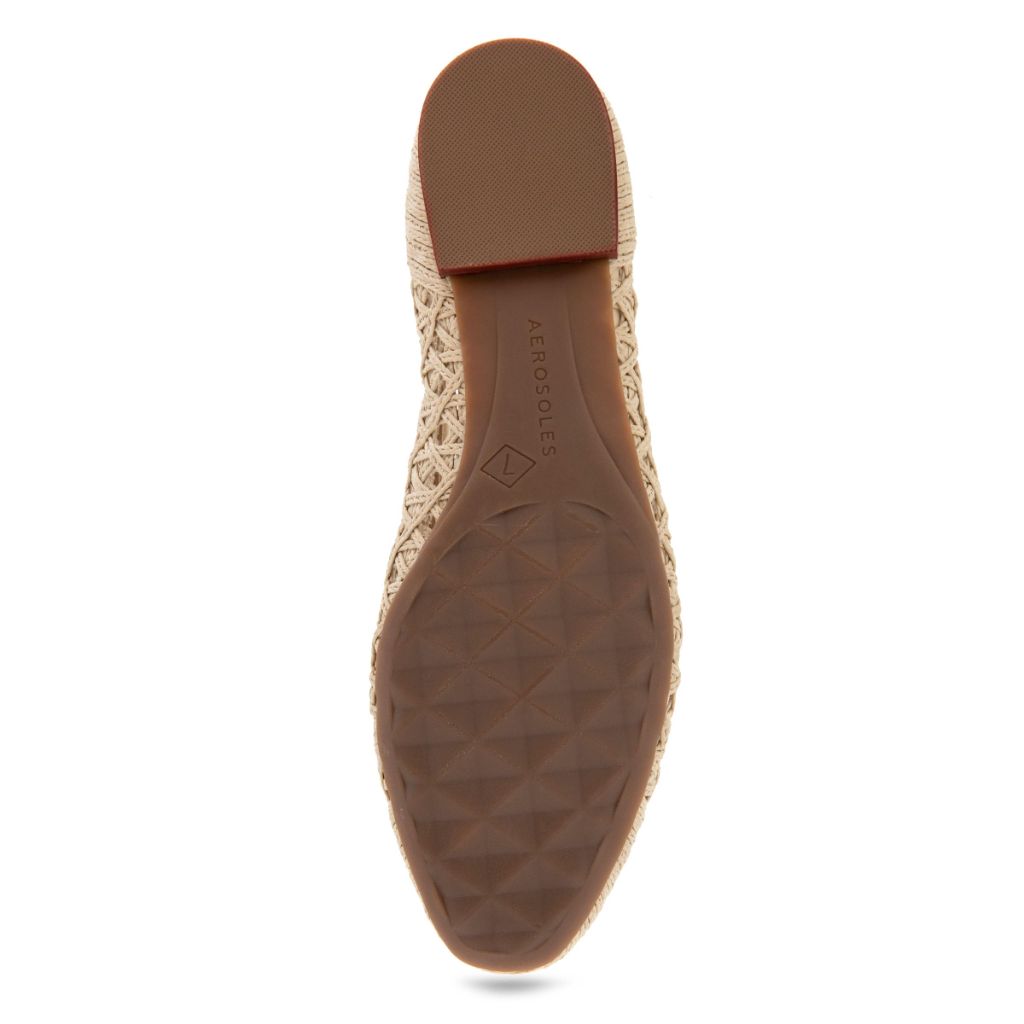 Aerosoles Women's Arno Raffia Ballet Flat, Natural Embroidered Raffia, 8M
