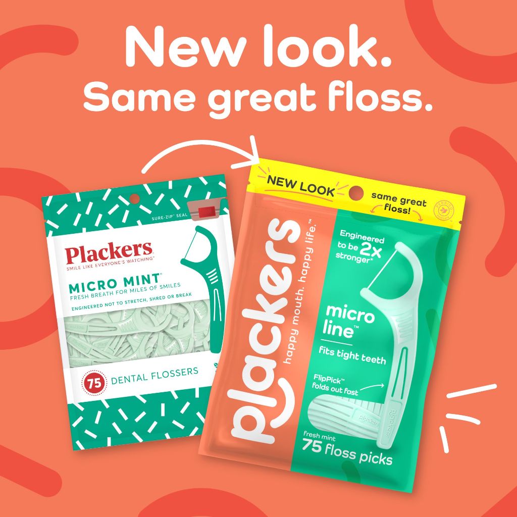 Plackers Micro Mint Dental Floss Picks, 90 Count, Pack of 3