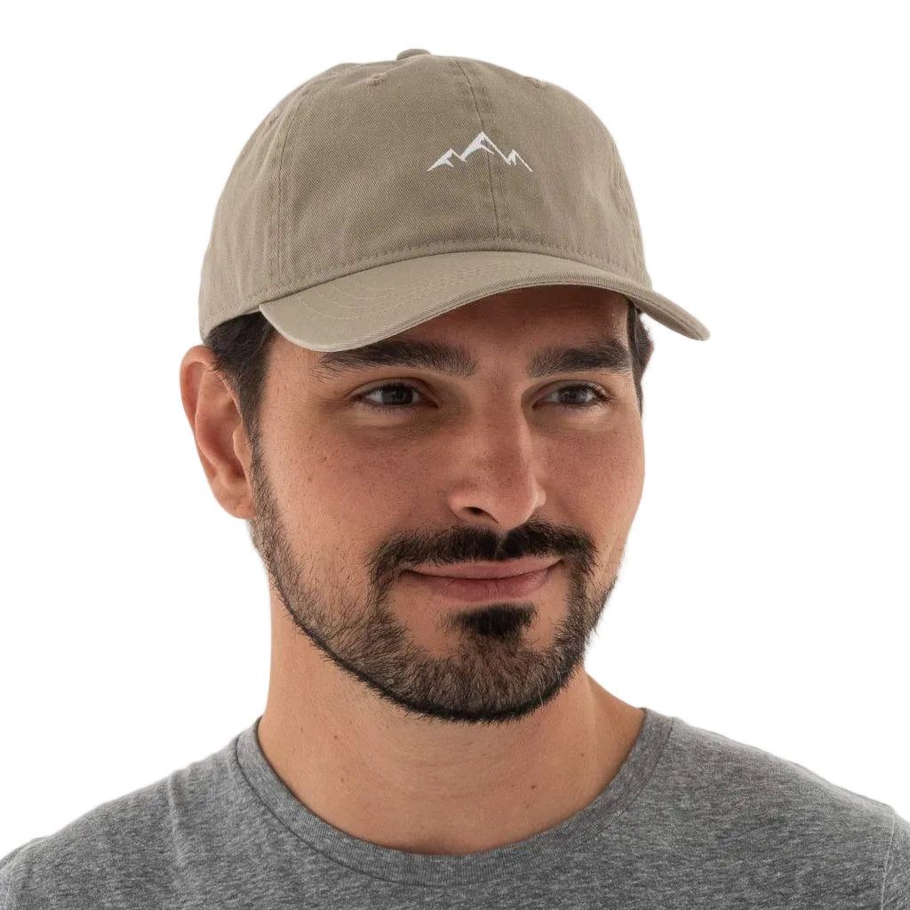 Outdoor Cap Mountain Embroidered Dad Hat, Adjustable Soft Cotton Polo Style Unstructured Baseball Cap for Men & Women, One Size, Khaki