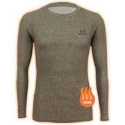 Realtree Men's Reversible Thermal Long Sleeve Base Layer Shirt - Olive Green, XL