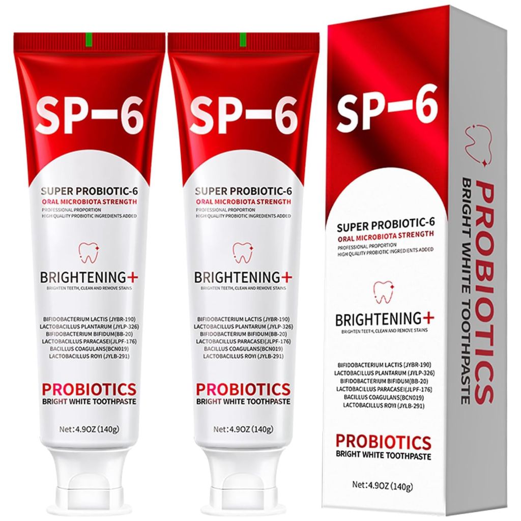 Abading 2PCS SP-6 Probiotic Whitening Toothpaste for Teeth Whitening and Gum Health,Fresh Mint Flavor,Daily Use for Oral Care,4.9oz