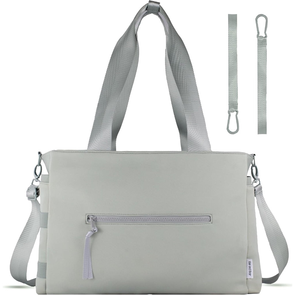 Diaper Bag Tote, Neoprene 100% Waterproof, Shoulder Strap and Clips, Large Mommy Bag, Maternity Travel Baby Bag