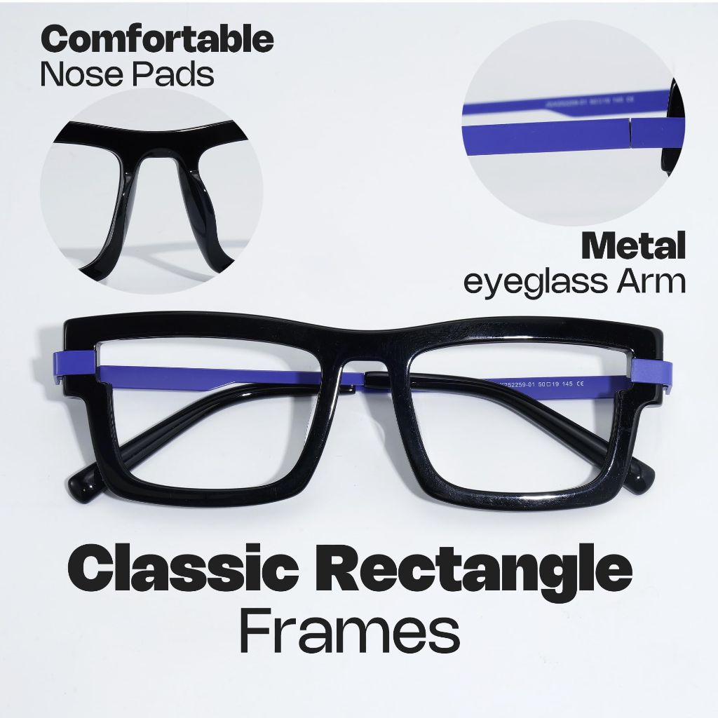 Zeelool Fashion Rectangle Blue Light Blocking Glasses for Men Yahia Computer Glasses ZJGX252259-01 Blue