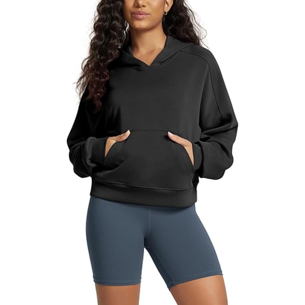ODODOS Women's Brushed Fleece Oversized Hoodie – Cozy Warm Long Sleeve Pullover Sweatshirt with Kangaroo Pocket