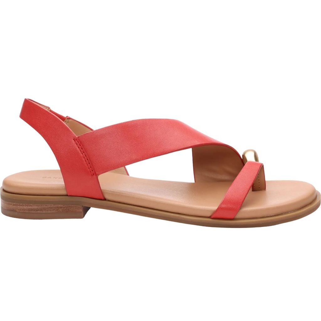 SZ 9, Sanctuary Women's Suave Toe Ring Flat Sandal, Coral Red