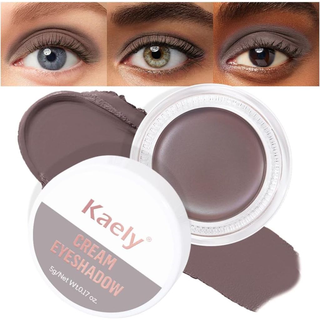 evpct Matte Chocolate Dark Brown Single Cream Eye Shadow Palette Pot Makeup for older Women, Highly Pigmented Monochrome Cream to Powder Eyeshadow Palette Matte Liquid eyeshadow, Natural Waterproof