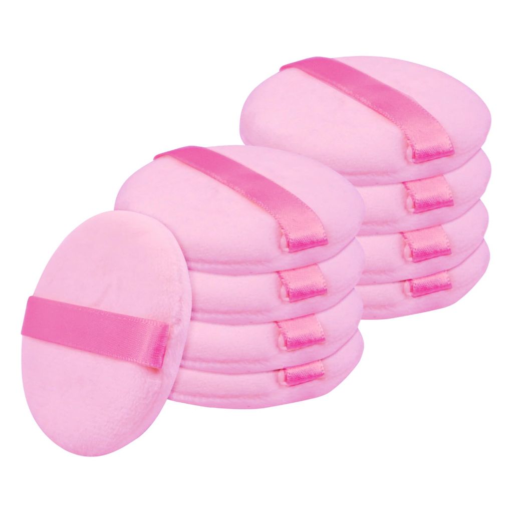 Flytianmy 9Pcs Powder Puffs, 2.16 Inch Round Face Makeup Puff for Body Loose Powder Beauty Makeup Tool Pink