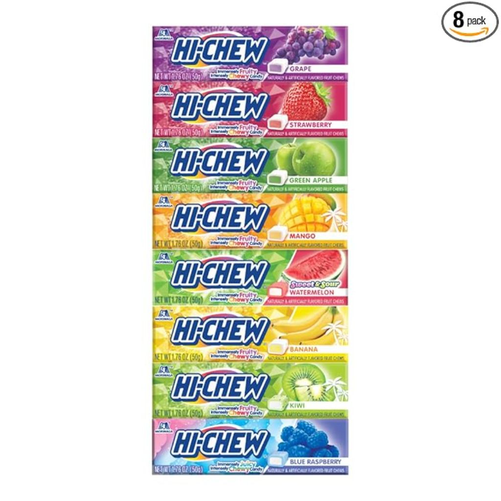 HI-CHEW Variety Sticks, 8-Pack, Soft & Chewy Candy, 1.76oz Each