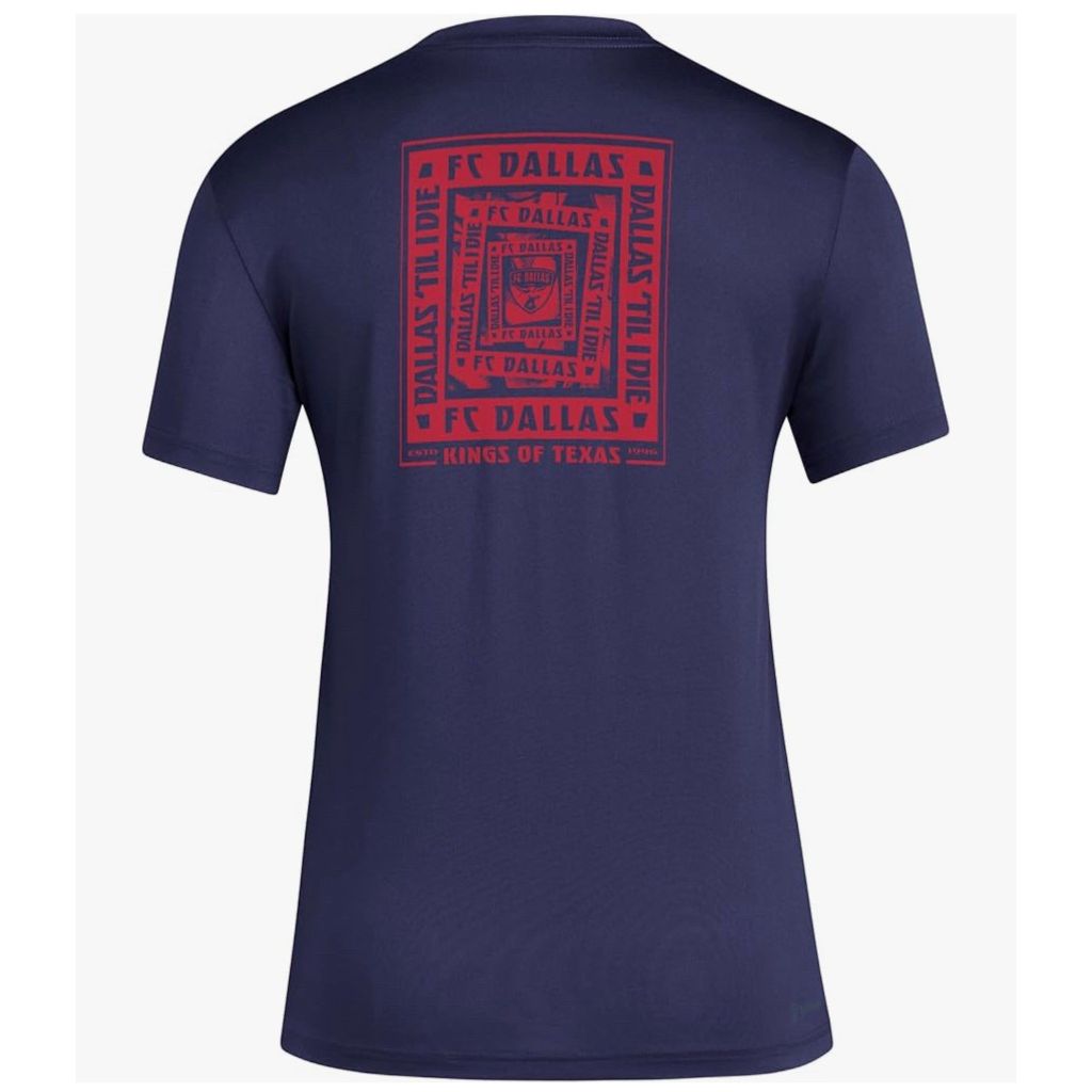 Adidas Womens FC Dallas Pre-Game Short Sleeve Soccer T-Shirt,Team Navy Blue/Fc Dallas,X-Large