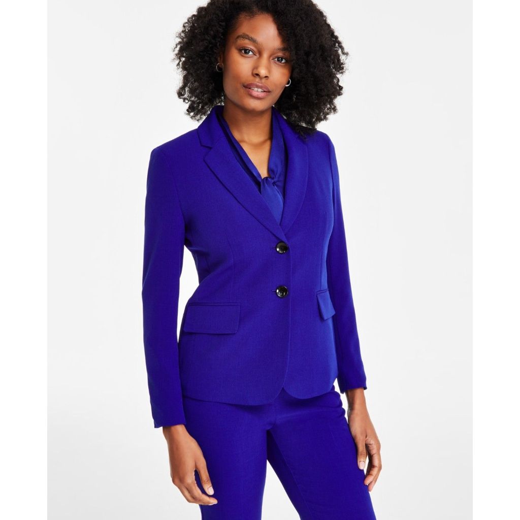 Kasper Women's Stretch Crepe Two-Button Collar Blazer - Color: Royal Signature - SIZE 8