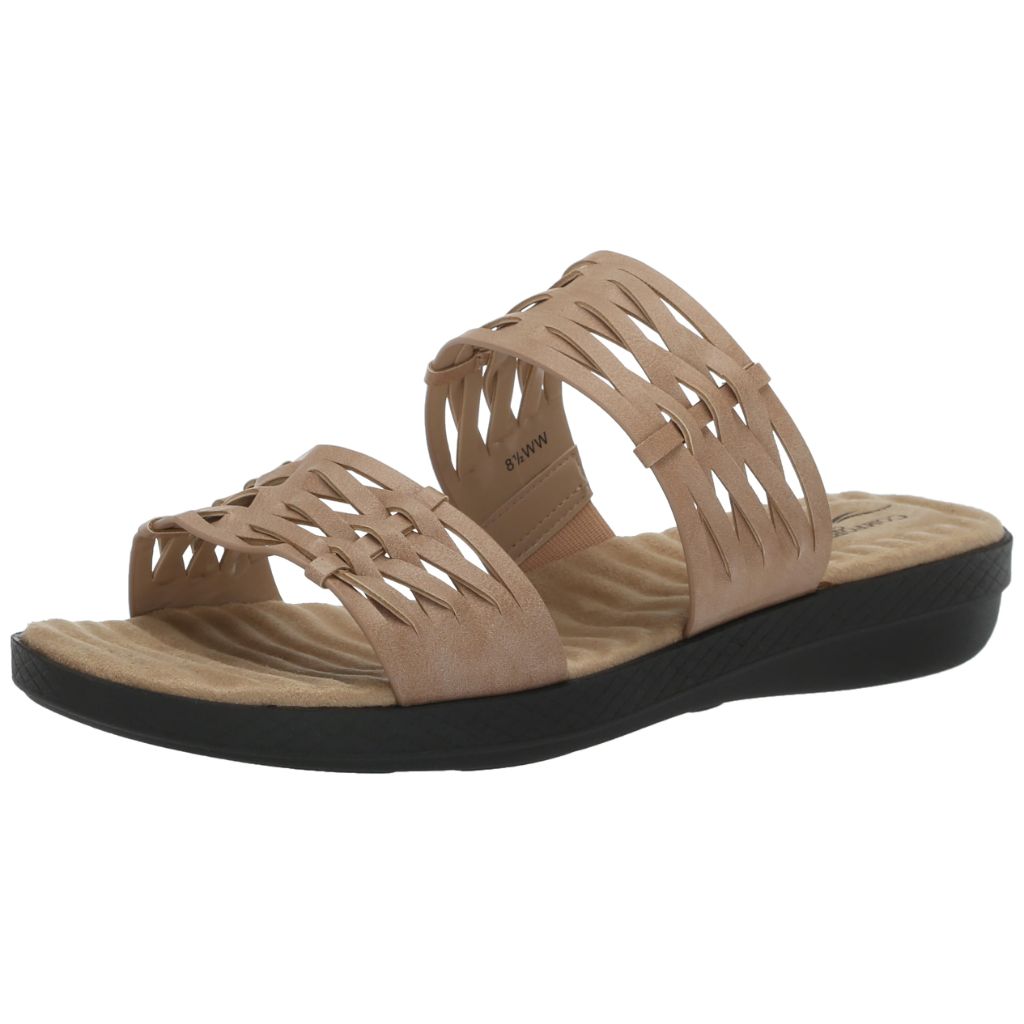 Comfort Wave Womens Agata Slide, Stone - size 9
