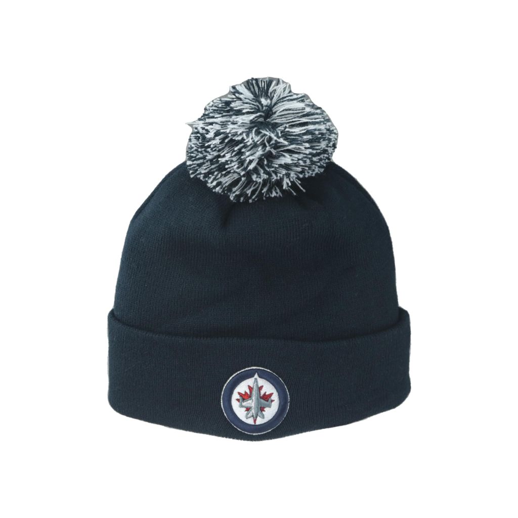 Winnipeg Jets NHL Officially Licensed Youth Beanie Pom Icon, Black