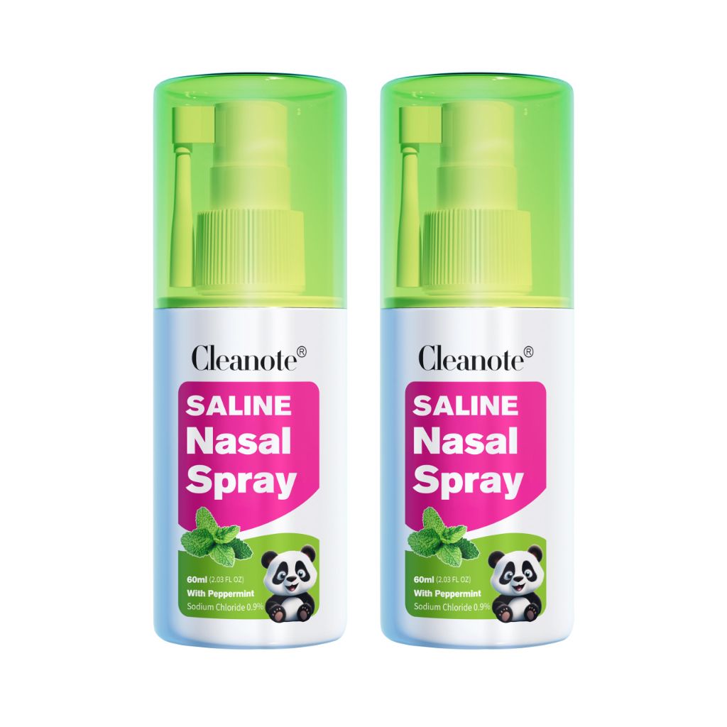 Cleanote Saline Nasal Spray for Children 3+, Rotatable Nozzle and Fine Mist, 2.03 oz, 2 Pack