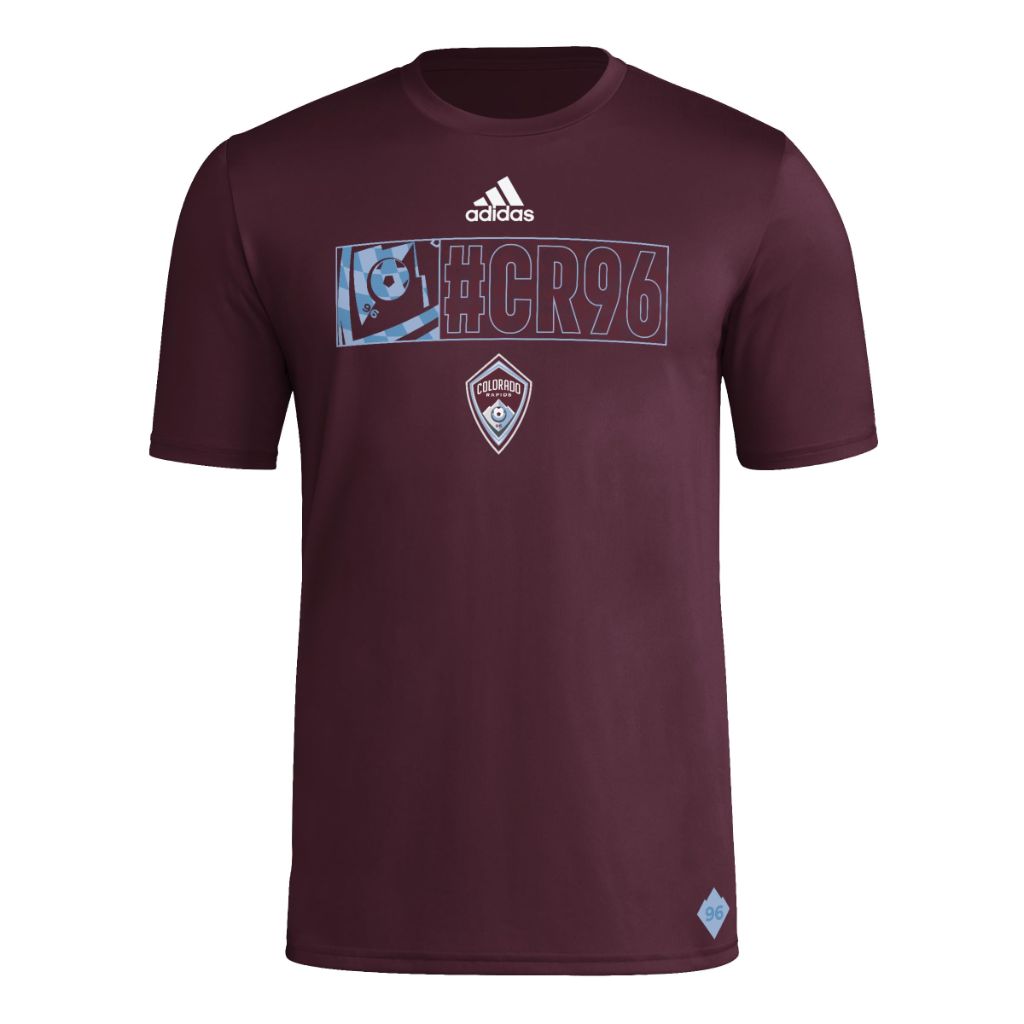 Adidas Men's Colorado Rapids MLS Short Sleeve T-Shirt, Team Maroon Rapids, Large