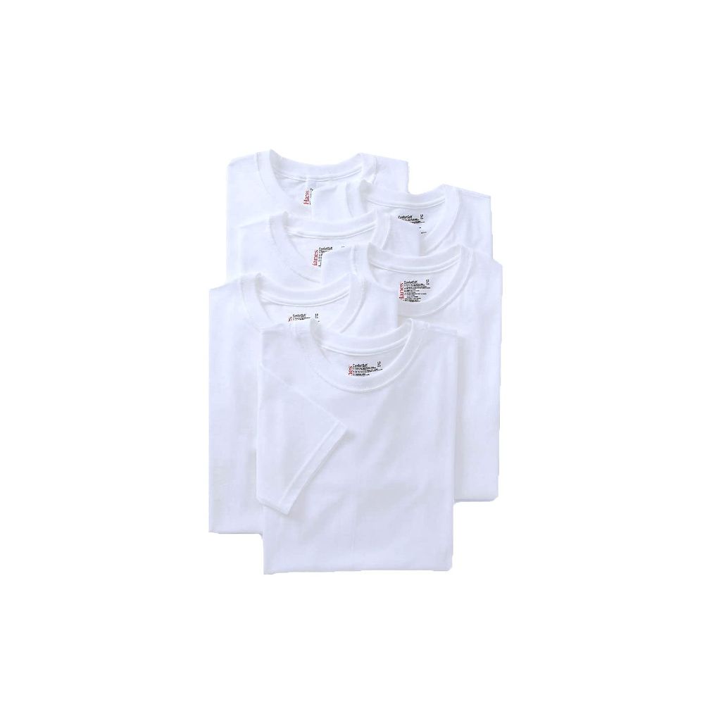 Hanes Ultimate Comfort Fit Undershirt, Men’s Crewneck Stretch-Cotton T-Shirt, 6-Pack, Large