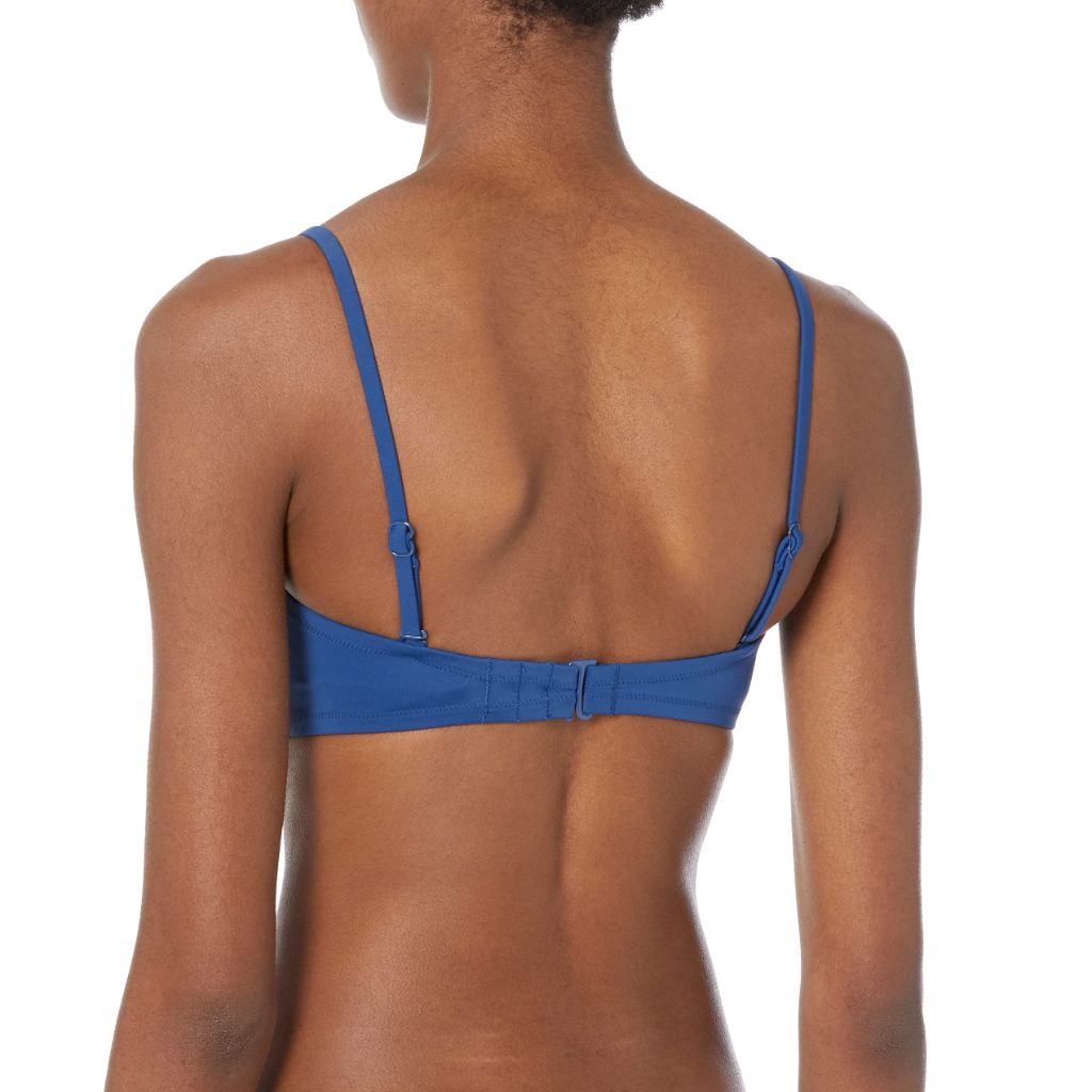 Amazon Essentials Women's Bandeau Swim Top, Deep Blue, Small