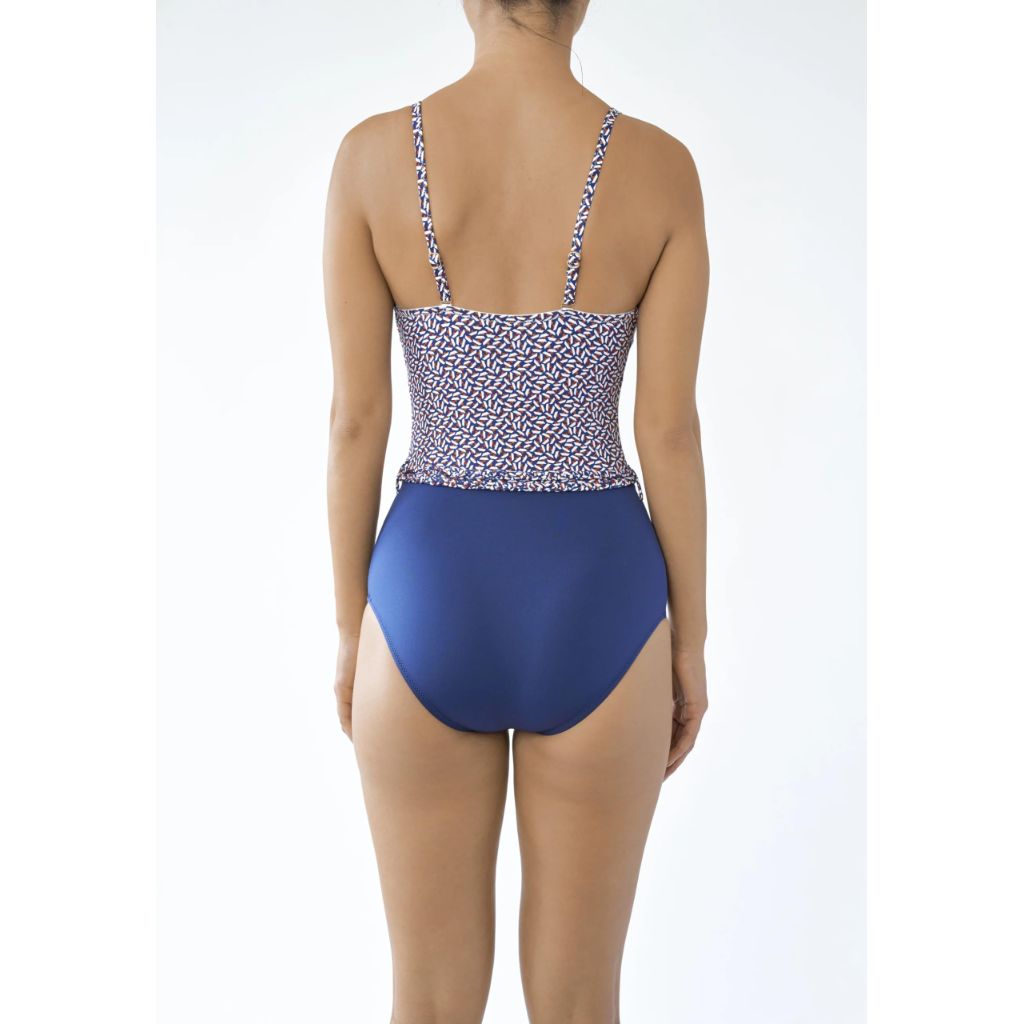 SZ 34C, Huit CRO-01 Croisette One Piece Neck Tie Swimsuit Marine