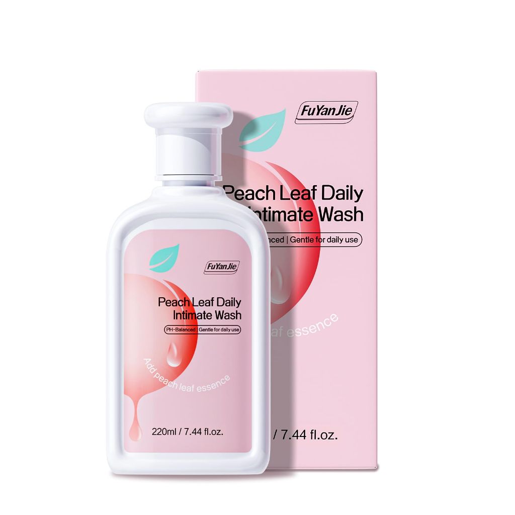 FuYanJie Peach Leaf Feminine Wash - pH-Balanced Intimate Hygiene Cleanser 7.44 oz
