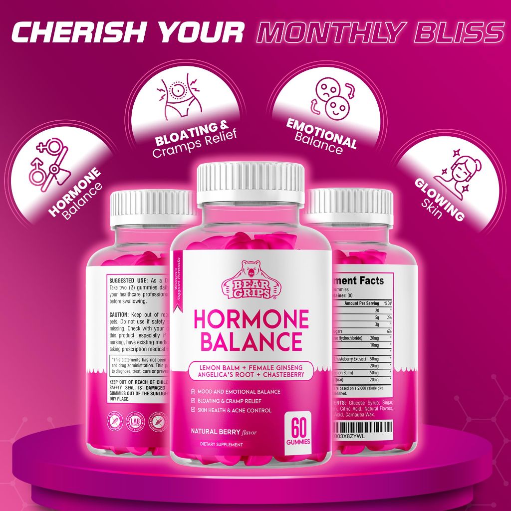 Bear Grips -Hormone Balance for Women , berry flavors 60ct.