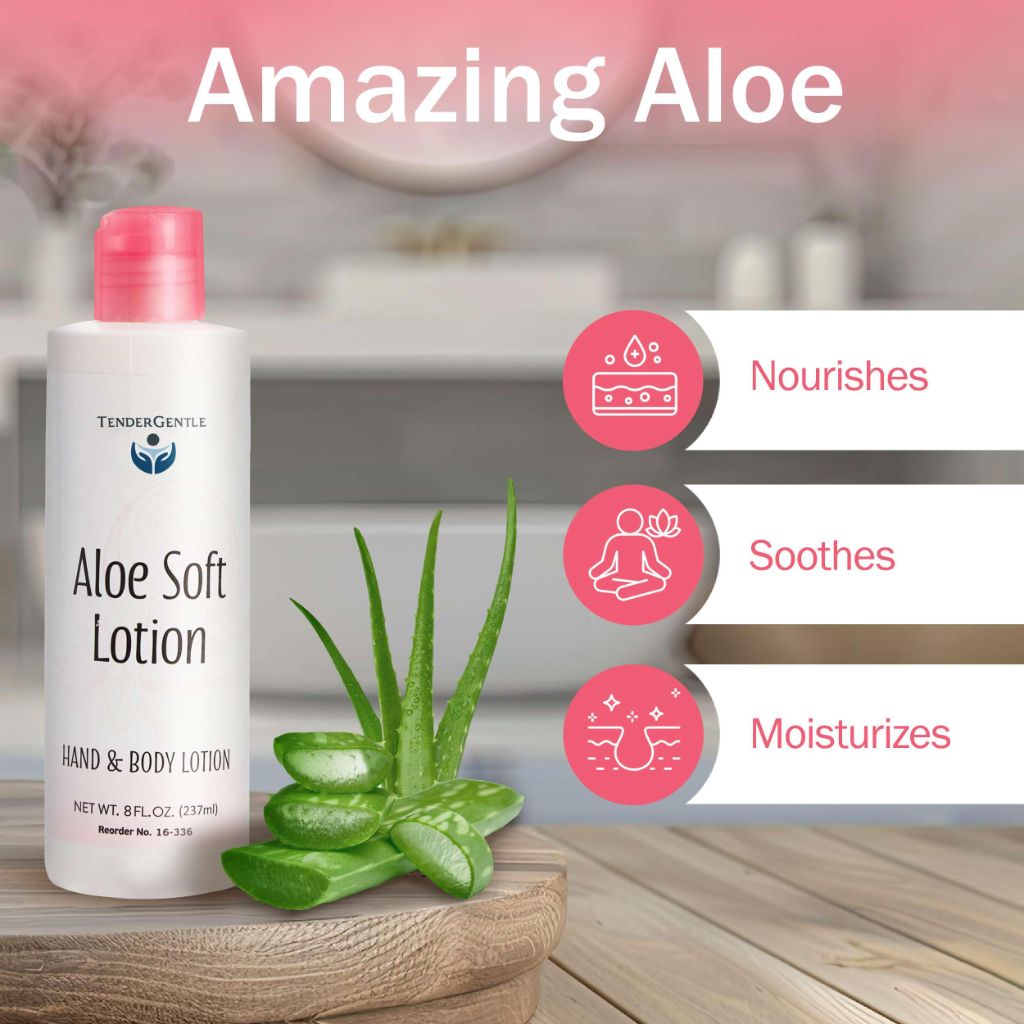 TenderGentle Aloe Lotion for Hands and Body - 8 oz of Aloe Vera Lotion for Dry Skin
