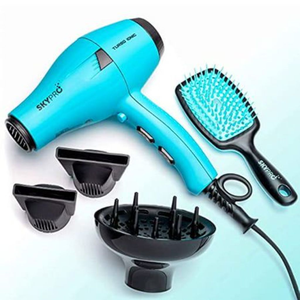 Turbo Ionic Blow Dryer with Attachments   Quiet & Powerful Professional Blow Dryer with Anti Frizz Technology   Tourmaline Hair Dryer with Infrared He